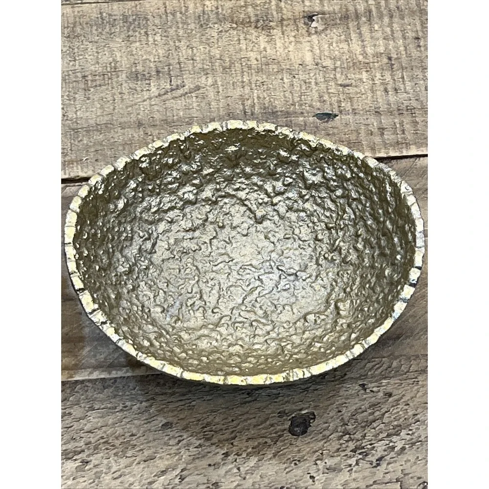 2 NATE BERKUS ALUMINIUM PEBBLE MORAY BOWLS Gold Trinket Catchall Textured